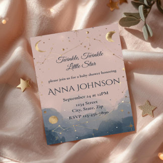 Modern Boho Celestial Baby Shower Invitation