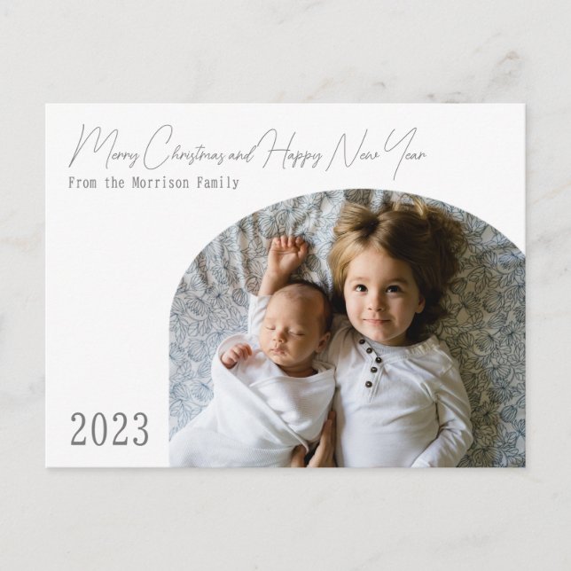 Modern Boho Chic Arch Holiday Christmas Card  (Front)