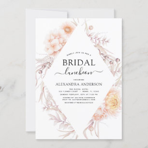 Modern Boho Chic Bridal Luncheon Dusty Pink Desert Invitation