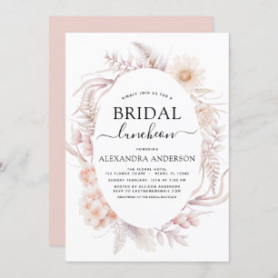 Modern Boho Chic Bridal Luncheon Dusty Pink Desert Invitation