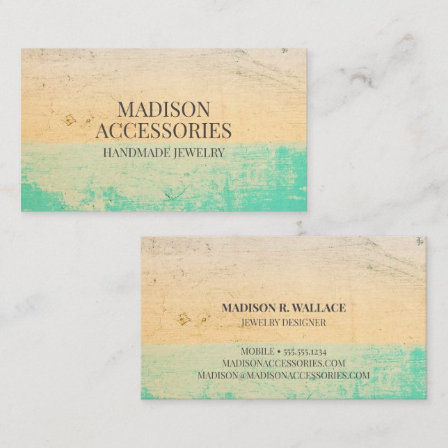 Modern Boho chic Custom Jewelry Designer Business Card (Front/Back)