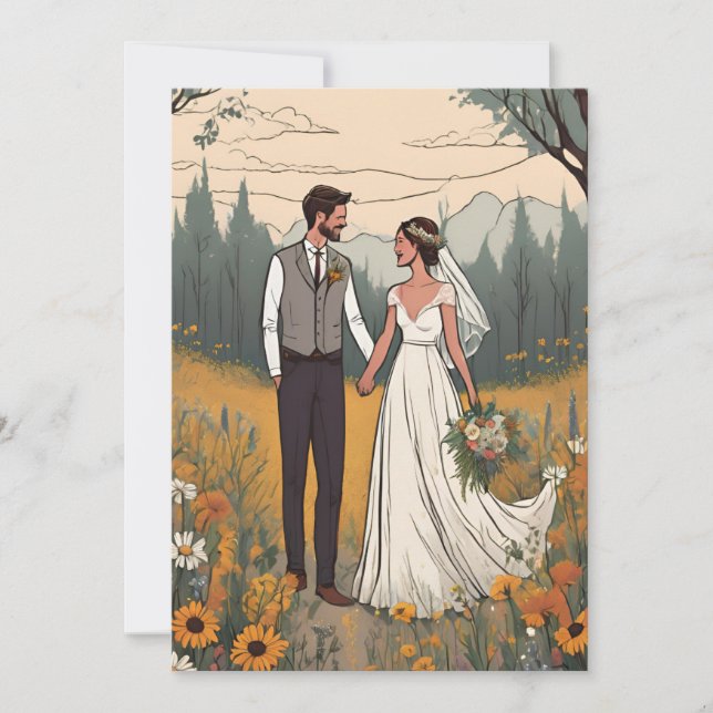 modern boho chic fall save the date cards (Front)