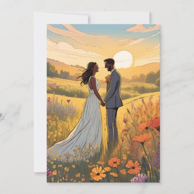 modern boho chic fall save the date cards (Front)