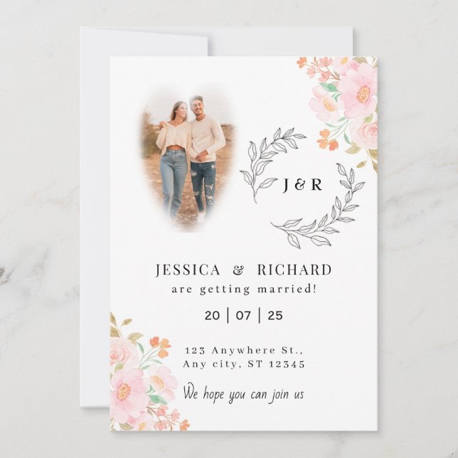 Modern Boho Chic Wedding Invitation (Front)