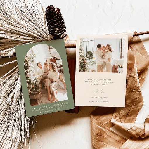 Modern Boho Christmas Card | Photo Holiday | Zazzle