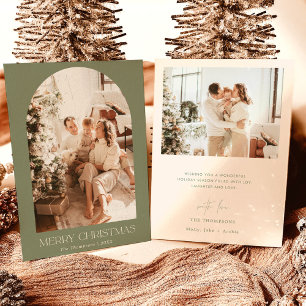 Modern Boho Christmas Card   Photo Holiday