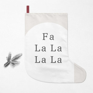 Modern Boho Christmas FA LA LA Small Christmas Stocking