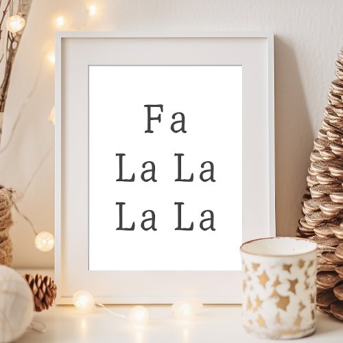 Modern Boho Christmas Fa La La Wall Art Print