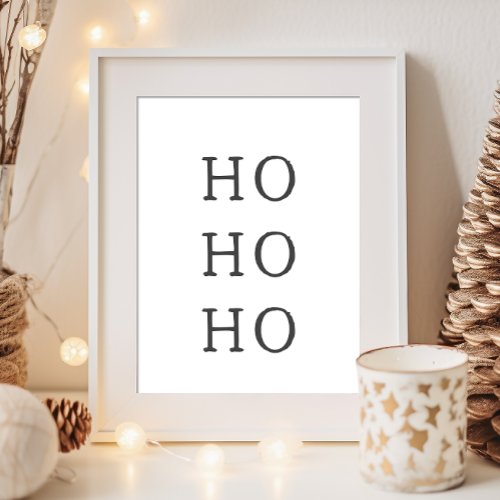 Modern Boho Christmas HO HO HO Wall Art Print