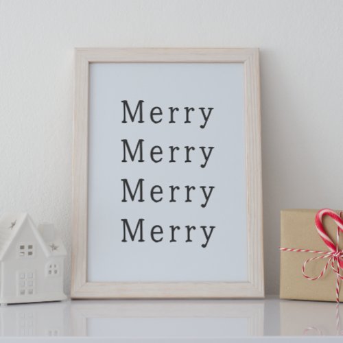 Modern Boho Christmas Merry Merry Wall Art Print