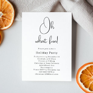 Modern Boho Christmas Oh What Fun Party Invitation