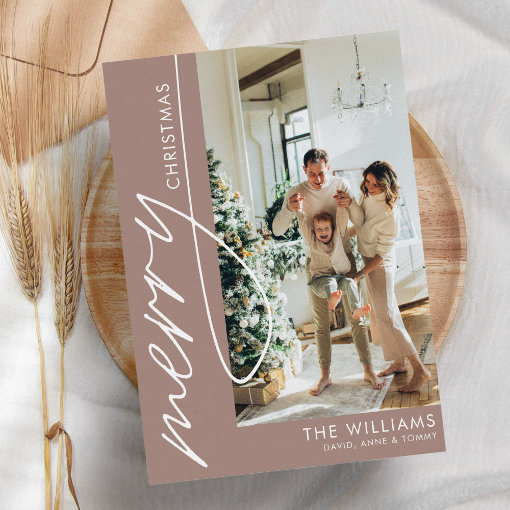 Modern Boho Christmas Photo Holiday Card | Zazzle