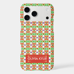 Modern Boho Cross Stitch Seamless Folk Pattern iPhone 17 Pro Max Case