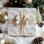 Modern Boho Customizable Text | Beige Christmas Wrapping Paper Sheets<br><div class="desc">Celebrate the holiday season with these modern boho customizable text | beige Christmas wrapping paper sheets. Its simple black and beige design embodies a classic and whimsical feel, perfect for the winter season. The minimal bohemian festive designer font adds creativity and charm, while the clean and basic neutral layout enhances...</div>