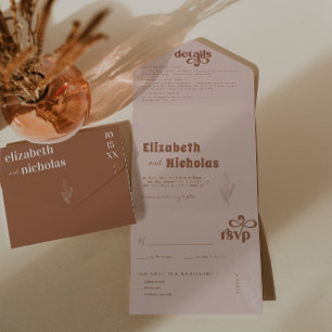 Modern Boho Desert   All in One Wedding Invite