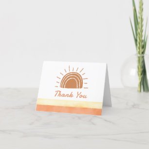 Modern Boho Desert Here Comes The Son Baby Shower  Thank You Card