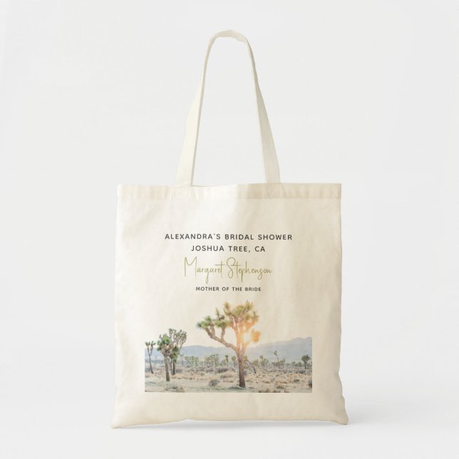 Modern Boho Desert Joshua Tree Bridal Shower Favor Tote Bag (Front)