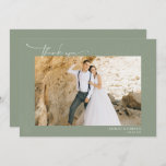 Modern Boho Desert | Simple Script Wedding  Thank  Thank You Card<br><div class="desc">Elegant and simple wedding thank you template 2-sided card featuring a beautiful free-spirited script "thank you" that can be changed to any color. Background color can be personalized as well. These professionally designed cards are quickly customizable. Many couples today are gravitating toward earthy, found-in-nature tones of beloved wedding colors versus...</div>