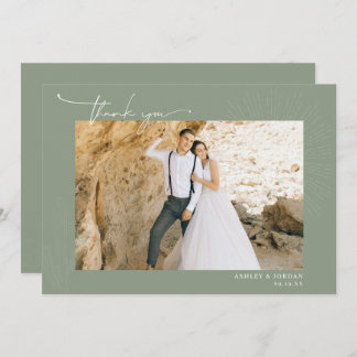 Modern Boho Desert | Simple Script Wedding Thank Thank You Card