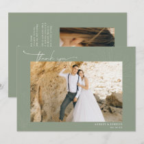 Modern Boho Desert | Simple Script Wedding  Thank  You Card