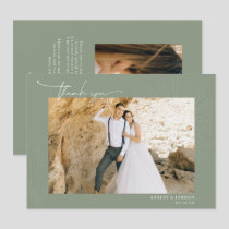 Modern Boho Desert | Simple Script Wedding  Thank  You Card