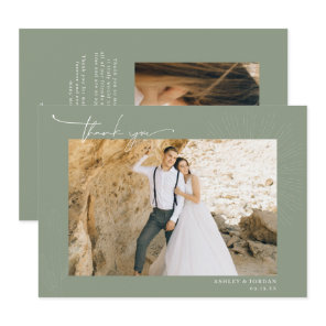 Modern Boho Desert | Simple Script Wedding  Thank  You Card