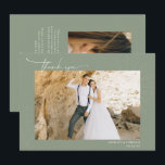 Modern Boho Desert | Simple Script Wedding  Thank  You Card<br><div class="desc">Elegant and simple wedding thank you template 2-sided card featuring a beautiful free-spirited script "thank you" that can be changed to any color. Background color can be personalized as well. These professionally designed cards are quickly customizable. Many couples today are gravitating toward earthy, found-in-nature tones of beloved wedding colors versus...</div>