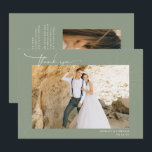 Modern Boho Desert | Simple Script Wedding  Thank  You Card<br><div class="desc">Elegant and simple wedding thank you template 2-sided card featuring a beautiful free-spirited script "thank you" that can be changed to any color. Background color can be personalized as well. These professionally designed cards are quickly customizable. Many couples today are gravitating toward earthy, found-in-nature tones of beloved wedding colors versus...</div>