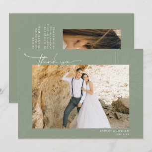 Modern Boho Desert   Simple Script Wedding  Thank  You Card