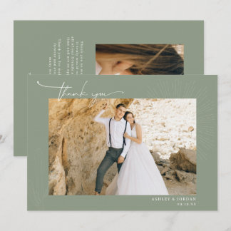 Modern Boho Desert | Simple Script Wedding  Thank  You Card