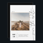 Modern Boho Desert | Square Photo Save the Date<br><div class="desc">This minimal photo save the date card features "save the date" in a beautiful free-spirited script that can be changed to any color. Background color can be personalized as well. These professionally designed cards are quickly customizable. Many couples today are gravitating toward earthy, found-in-nature tones of beloved wedding colors versus...</div>