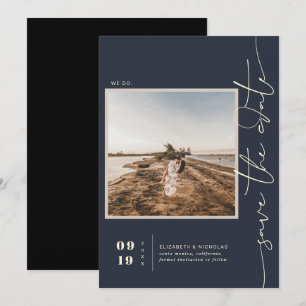 Modern Boho Desert Square Photo Save the Date