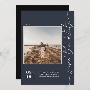 Modern Boho Desert Square Photo Save the Date