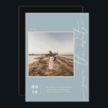 Modern Boho Desert | Square Photo Save the Date<br><div class="desc">This minimal photo save the date card features "save the date" in a beautiful free-spirited script that can be changed to any color. Background color can be personalized as well. These professionally designed cards are quickly customizable. Many couples today are gravitating toward earthy, found-in-nature tones of beloved wedding colors versus...</div>