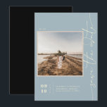 Modern Boho Desert | Square Photo Save the Date<br><div class="desc">This minimal photo save the date card features "save the date" in a beautiful free-spirited script that can be changed to any color. Background color can be personalized as well. These professionally designed cards are quickly customizable. Many couples today are gravitating toward earthy, found-in-nature tones of beloved wedding colors versus...</div>