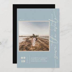 Modern Boho Desert Square Photo Save the Date