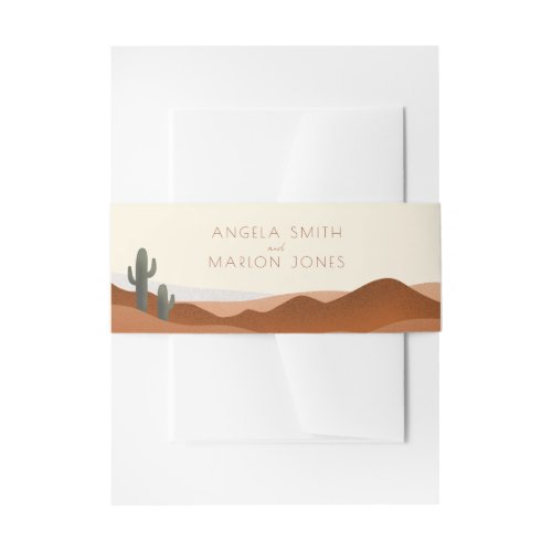 Modern Boho Desert Terracotta Wedding Invitation Belly Band