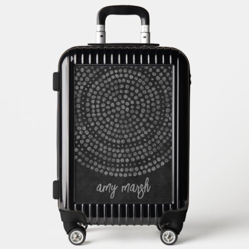 Modern Boho Dot Pattern with bounce script name Luggage