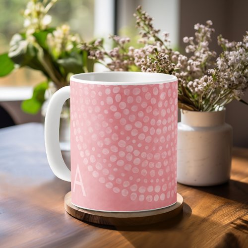 Modern Boho Dot Pattern with Monogram Coffee Mug