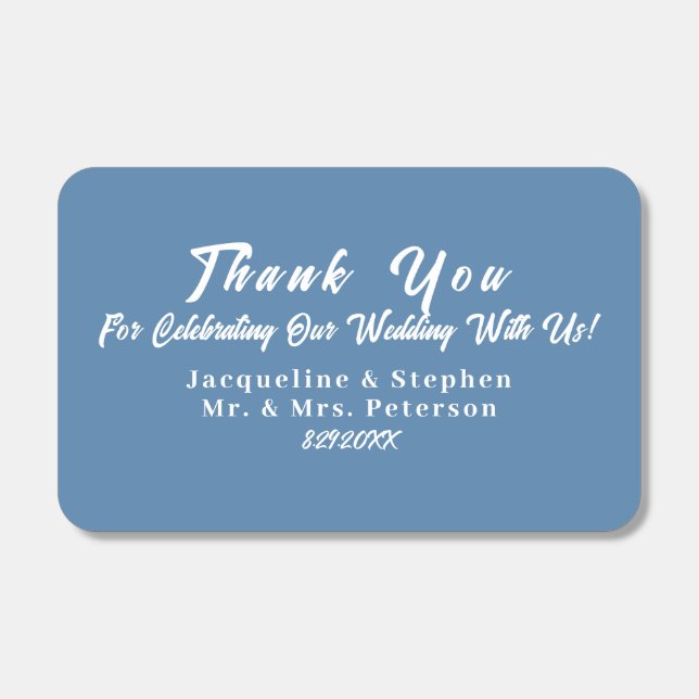 Modern Boho Dusty Blue Wedding Favor  Matchboxes (Front)