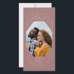Modern Boho Dusty Rose & Gold Save The Date Photo<br><div class="desc">Contemporary bohemian save the date photo cards</div>