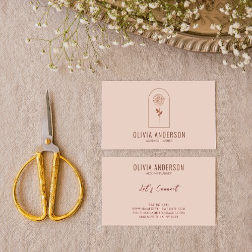 Modern Boho Earthy Terracotta Floral Arch Unique   Business Card