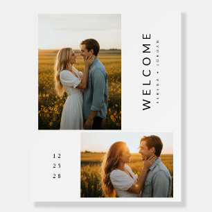 Modern Boho Elegant Custom Photo Wedding Welcome Foam Board