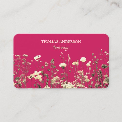 Modern Boho Elegant Wildflower Wild Flower Floral Business Card