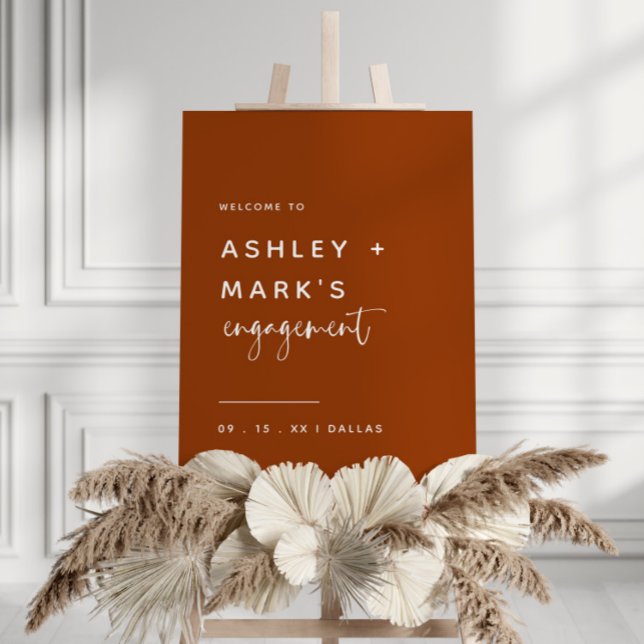 Modern Boho Engagement Party Welcome  Foam Board (Creator Uploaded)