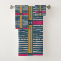 Modern Boho Ethnic Geometric Multi Teal