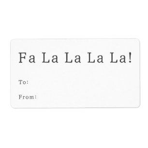 Modern Boho Fa La La La La! Rectangular Gift Label