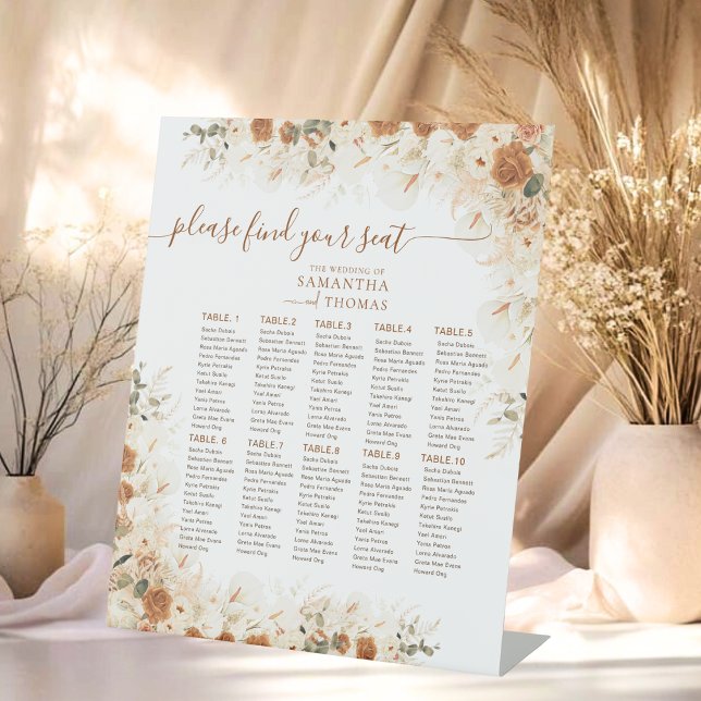 Modern Boho Fall Wedding Seating Chart Sign  (Creator Uploaded)