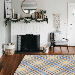 Modern Boho Farmhouse Plaid Area  Rug