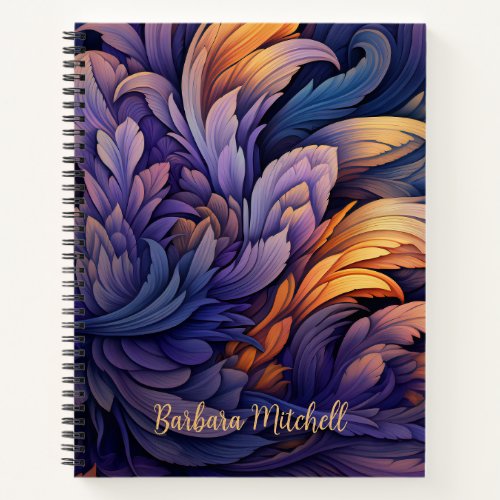 Modern Boho Feathers Personalized NotebookJournal Notebook